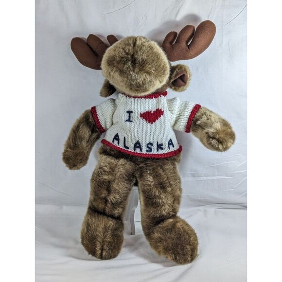 Y2K Vintage Mr. Chocolate Moose Wishpets Co. Plush I Heart Alaska Sweater 1999 - Picture 1 of 6
